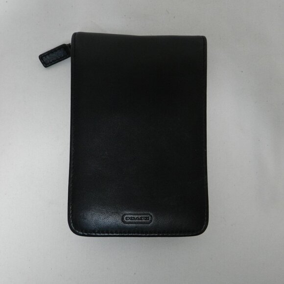 Coach Handbags - Coach Vintage Leather zip around palm pilot wallet case black w/ Logo  4" x 5.5"